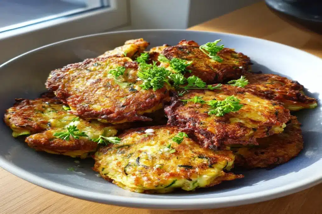 Crispy Zucchini Fritters – High Protein, Low Carb & Air Fryer Friendly