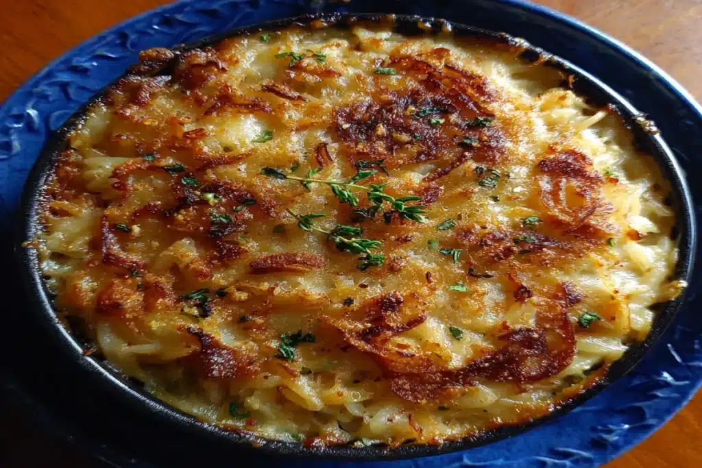 French Onion Orzo Bake – Creamy, Cheesy One-Pan Comfort Food