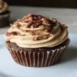 Chocolate Bourbon Pecan Pie Cupcakes with Butter Pecan Frosting