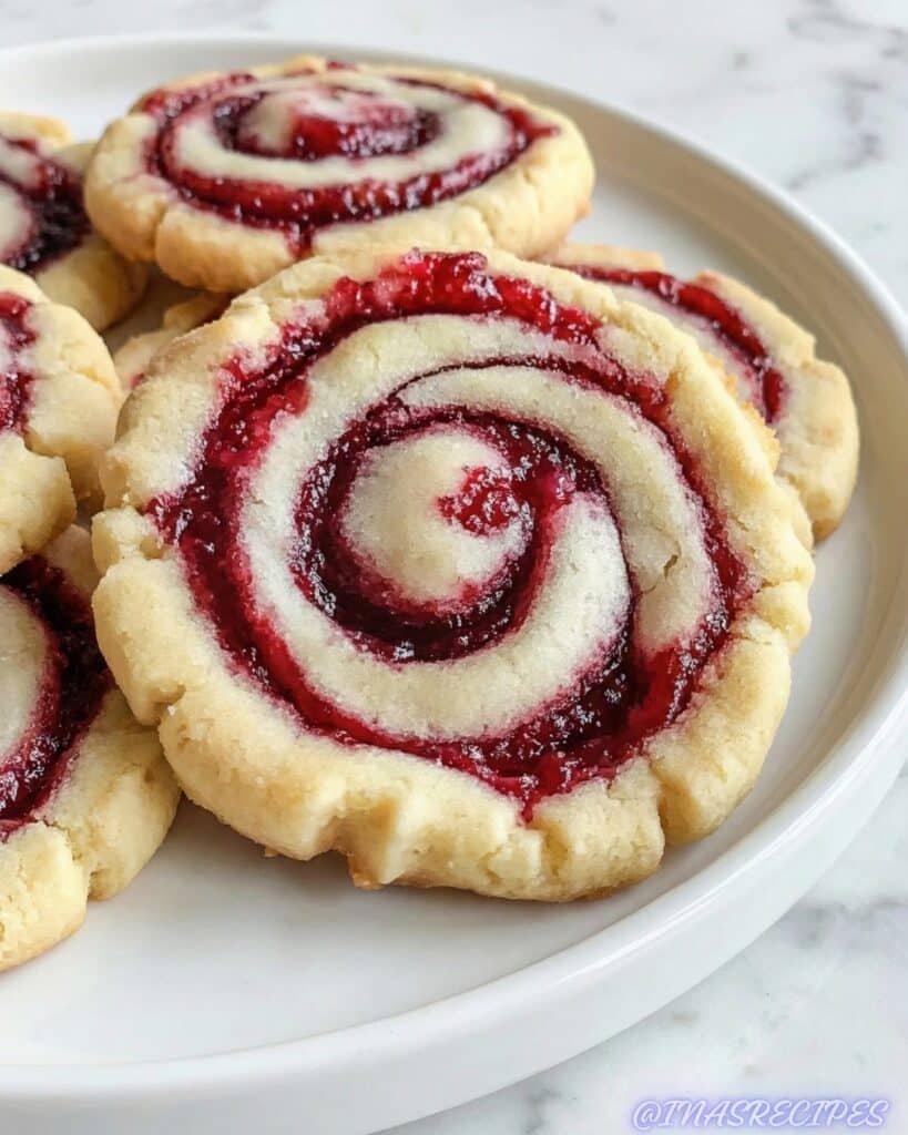 Buttery Raspberry Swirl Shortbread Cookie Recipe
