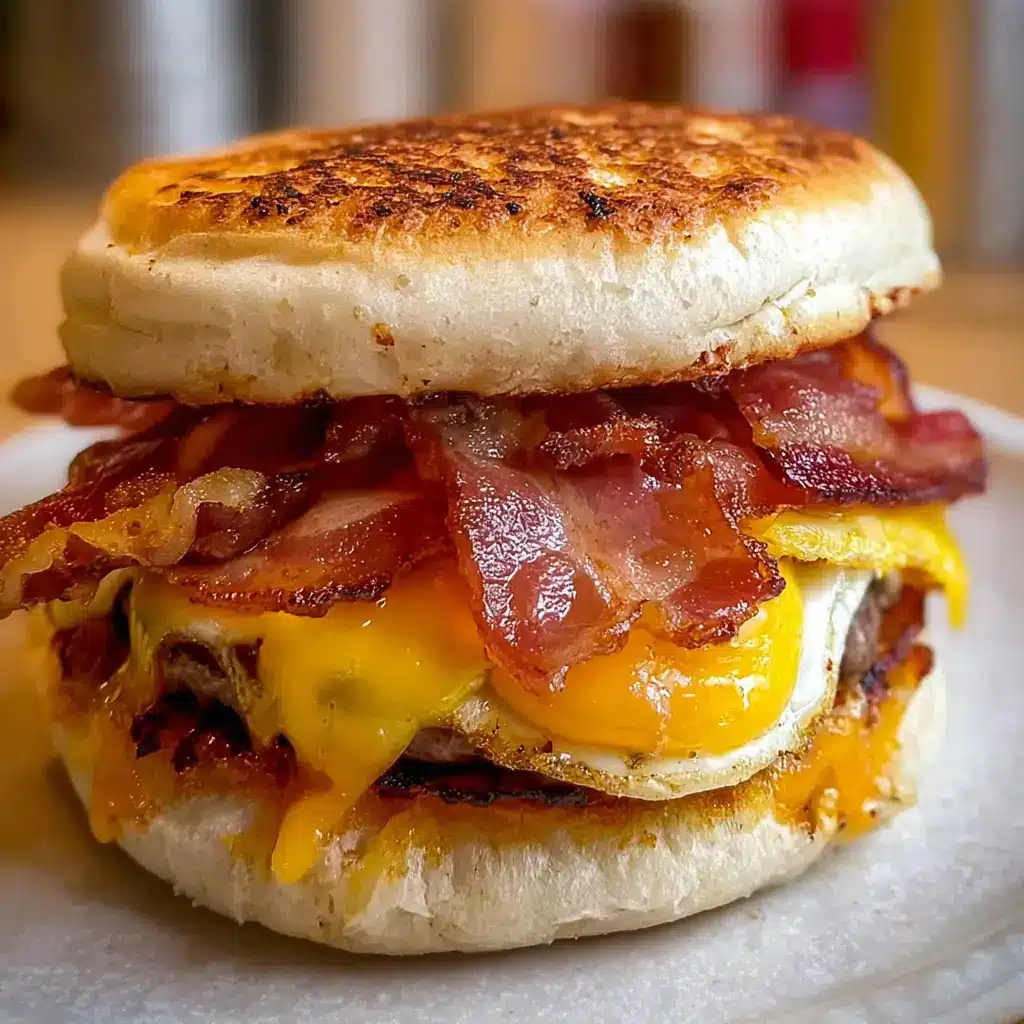 A delicious plate of 6-Ingredient Air Fryer Breakfast Sandwiches