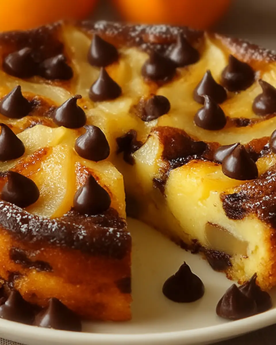 A delicious plate of Clafoutis aux Poires et au Chocolat