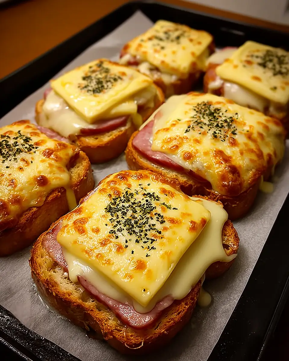 A delicious plate of Croque-Monsieur Gratiné aux Lardons et Fromage de Chèvre