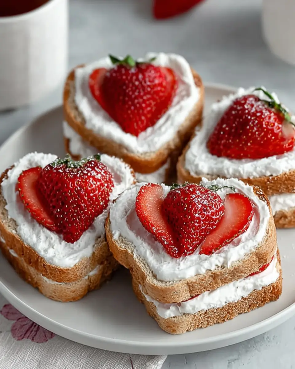A delicious plate of Easy Strawberry Tea Sandwiches