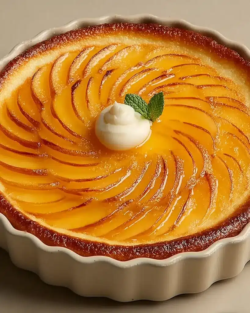 A delicious plate of Flan aux Pommes et Yaourt