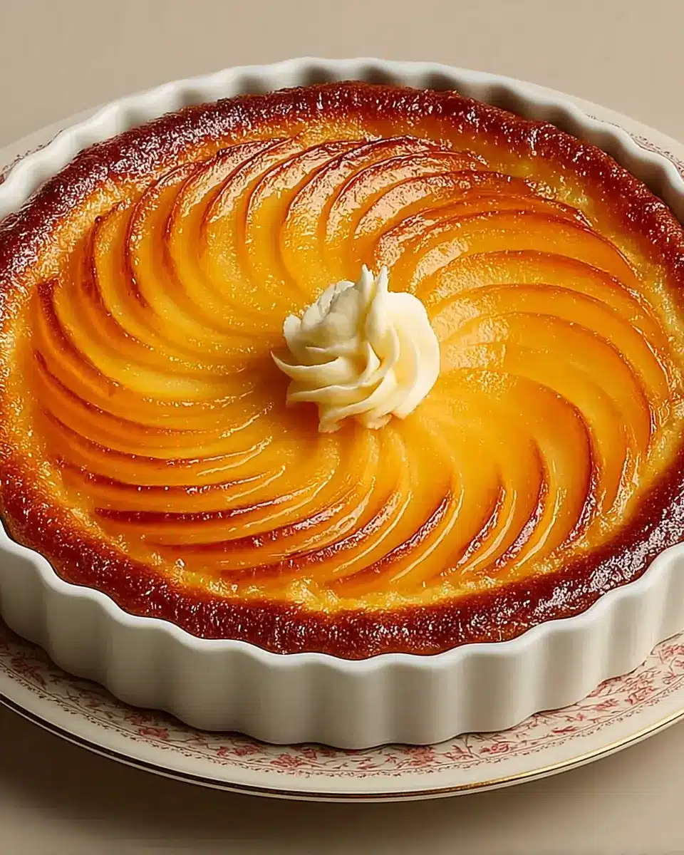 A delicious plate of Flan aux Pommes et Yaourt