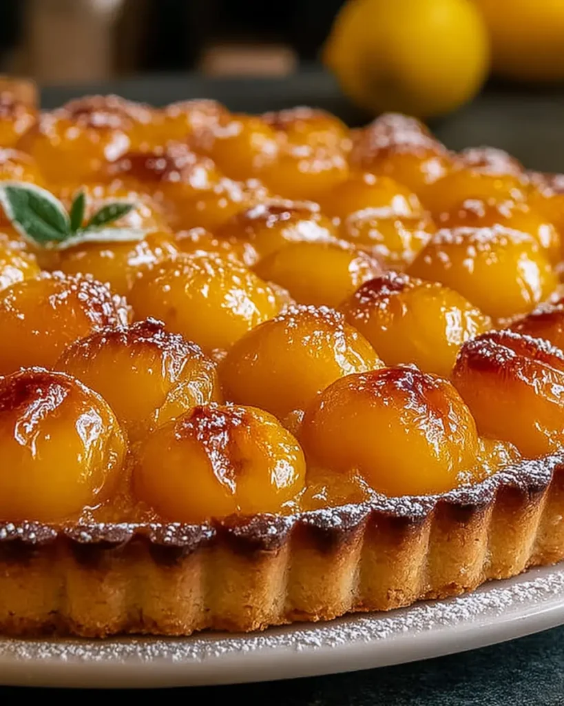 A delicious plate of Tarte aux Mirabelles