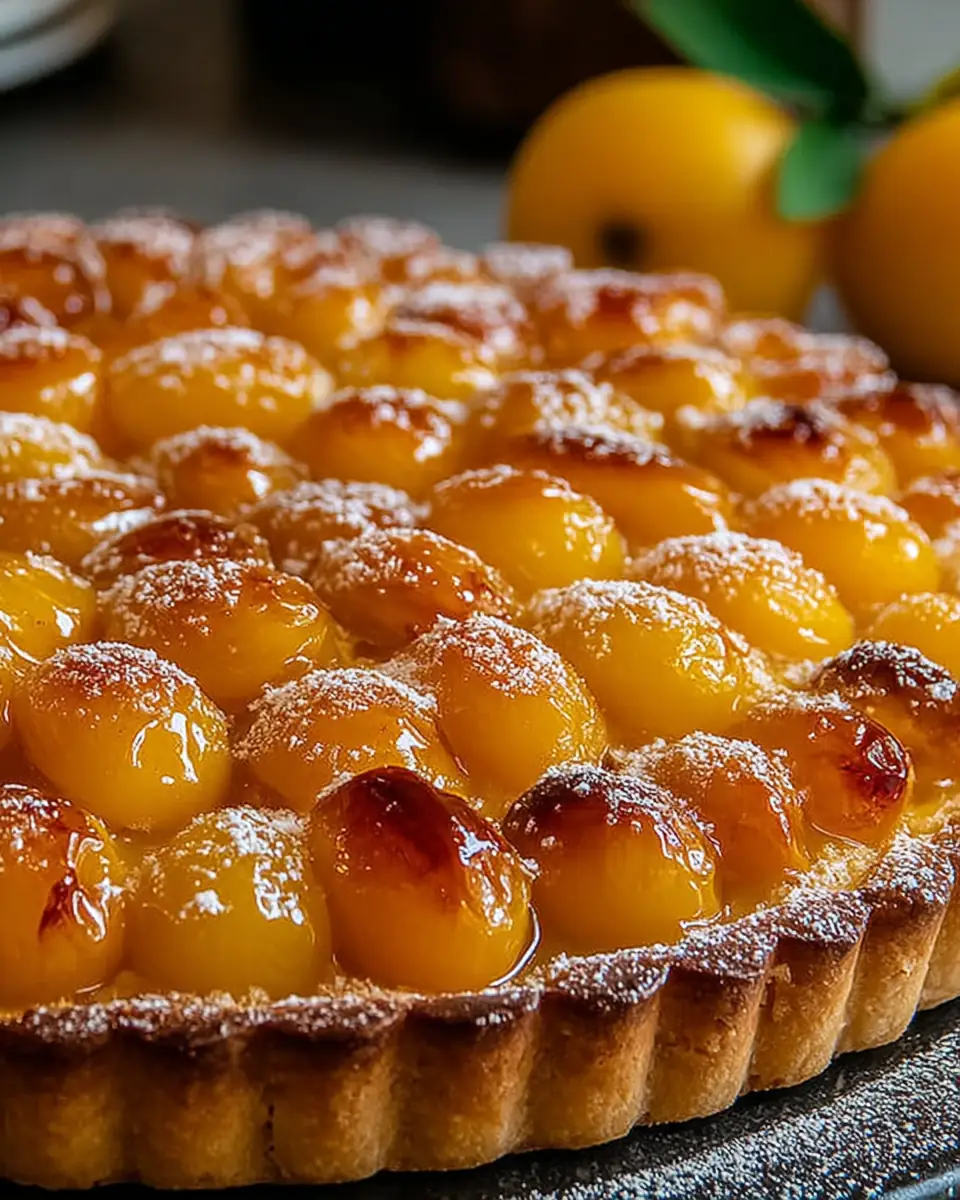 A delicious plate of Tarte aux Mirabelles