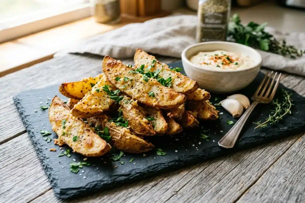Crispy Garlic Parmesan Potato Wedges Recipe – Easy Oven Baked Appetizer 11 image 1200x800 1776859948962