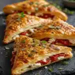 Roasted Red Pepper and Feta Triangles — Flaky Puff Pastry Appetizer 12 image 1200x800 1786724911439