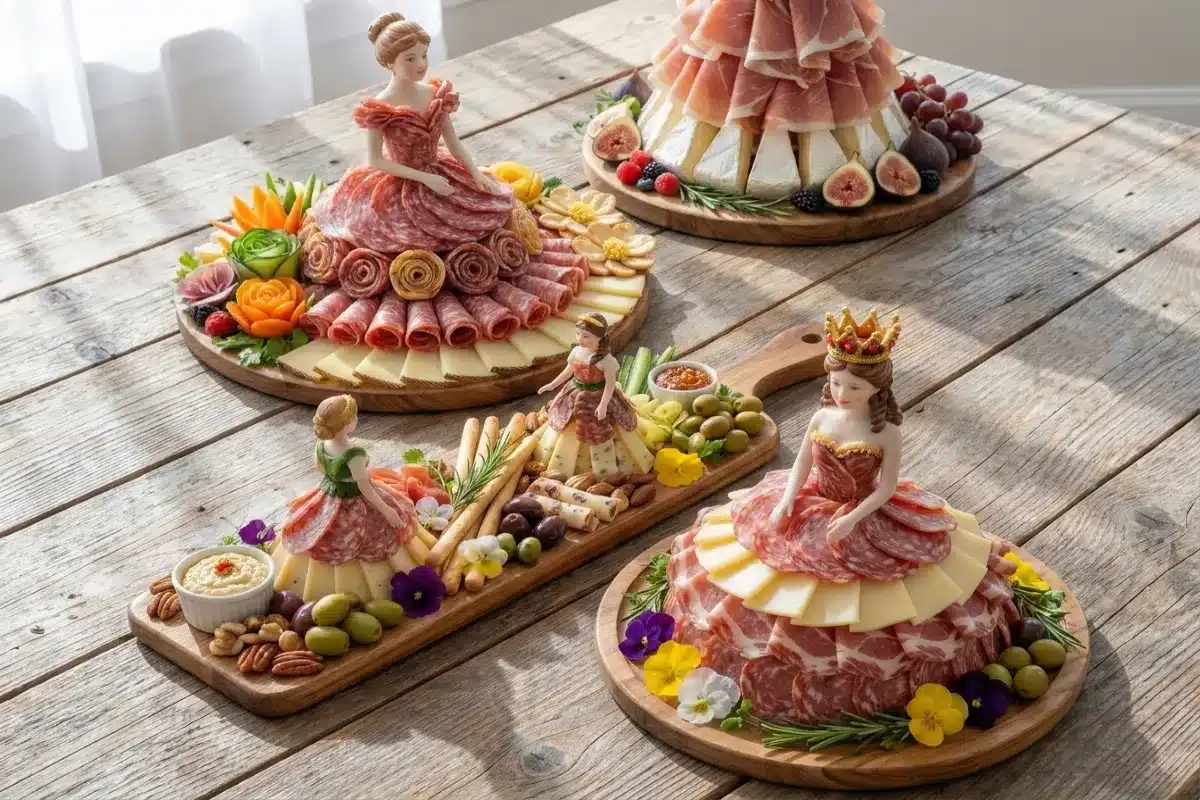 The Charcuterie Queen: Gourmet Meat & Cheese Ballgown 8