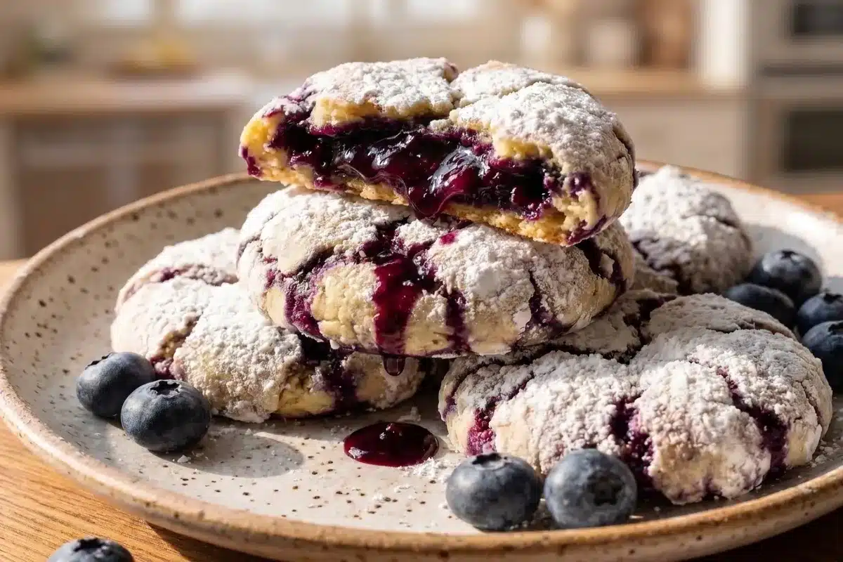 Soft Blueberry Lemon Crinkle Cookies 8