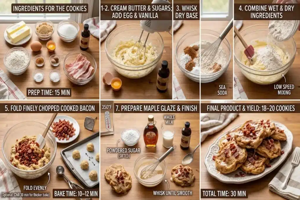 Bacon French Toast Cookies with Maple Glaze image 1200x800 1790518593471
