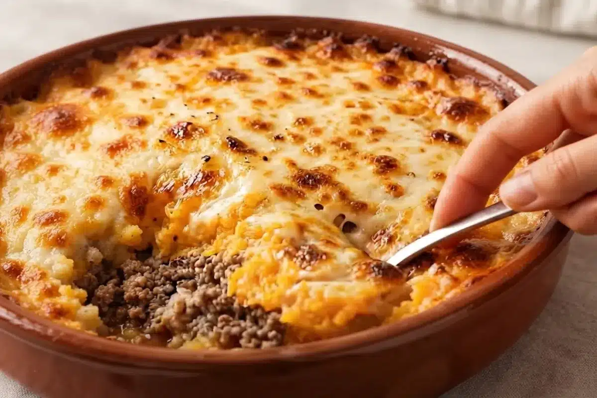 Parmentier de butternut au bœuf, fondant et gratiné