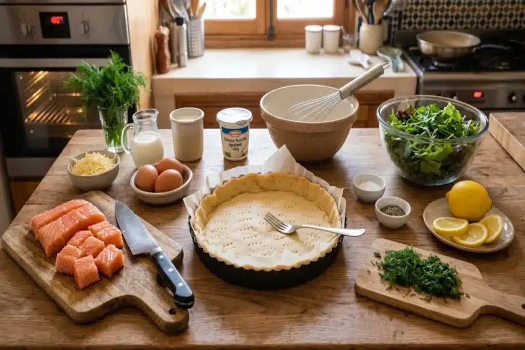 Quiche au saumon et à l’aneth, crémeuse et dorée image 1200x800 1790955728296