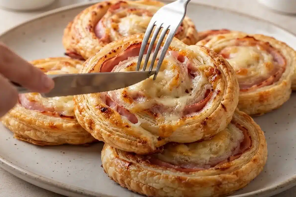 Roulés Feuilletés au Jambon et au Fromage, Croustillants