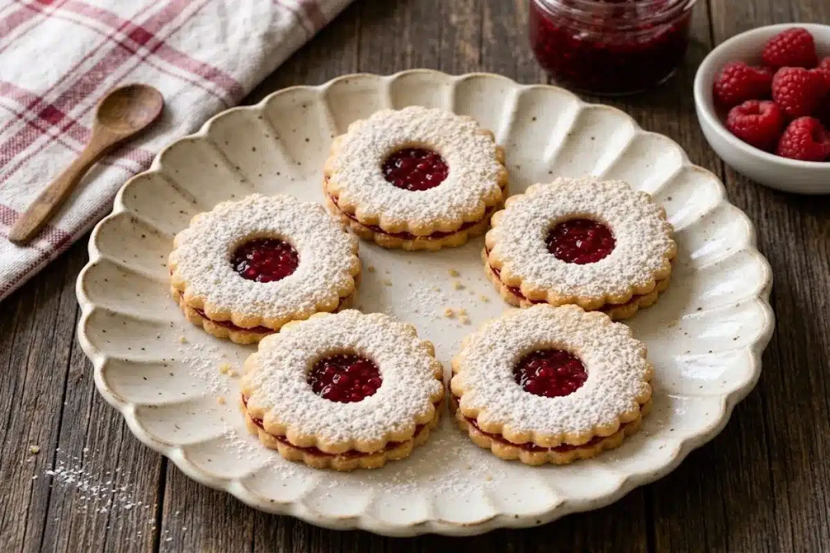 Raspberry Linzer Cookies
