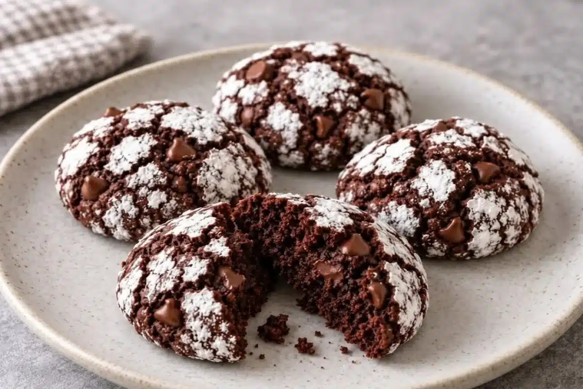 Double Chocolate Crinkle Cookies