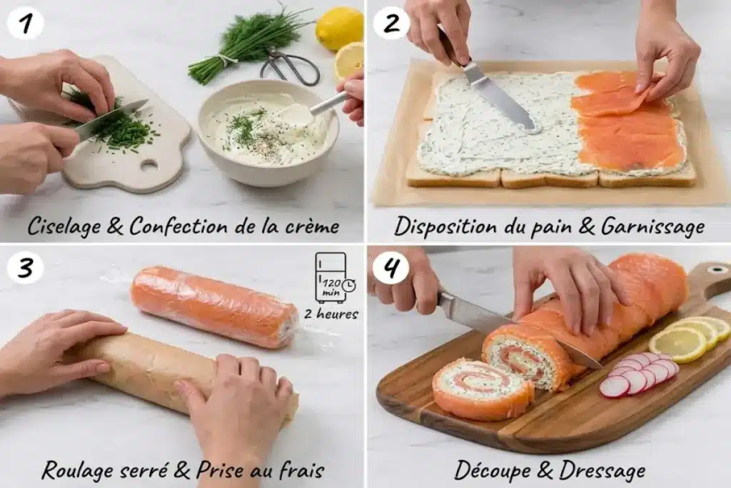 Roulé de saumon fumé, crémeux et frais aux herbes image 1200x800 1792264579409