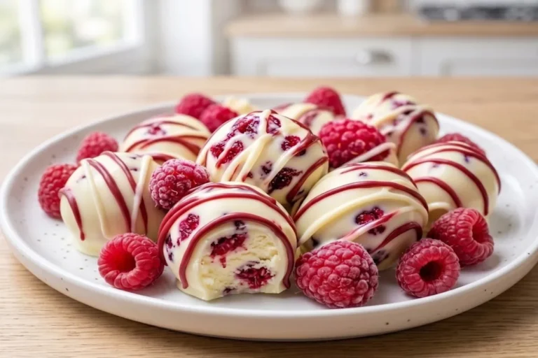 White Chocolate Raspberry Cheesecake Balls