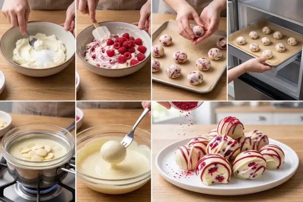White Chocolate Raspberry Cheesecake Balls image 1200x800 1792428885611