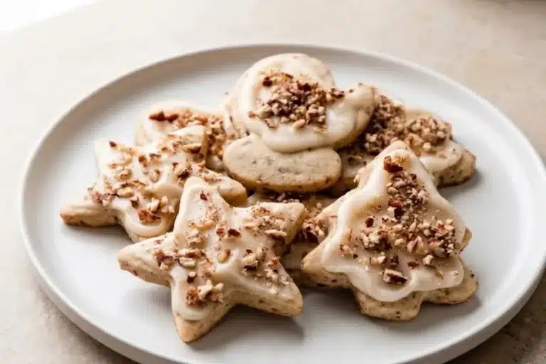 Pecan Sugar Cookies with Brown Butter Icing