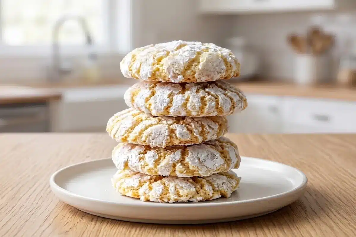 Chewy Lemon Almond Crinkle Cookies