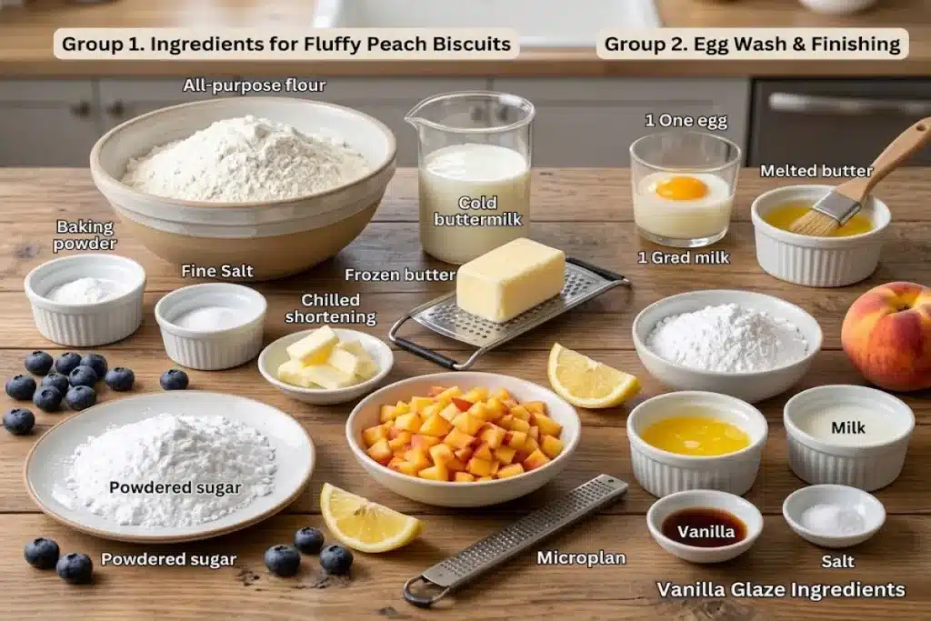 Peach Buttermilk Biscuits (Fluffy & Glazed) image 1200x800 1792627683492