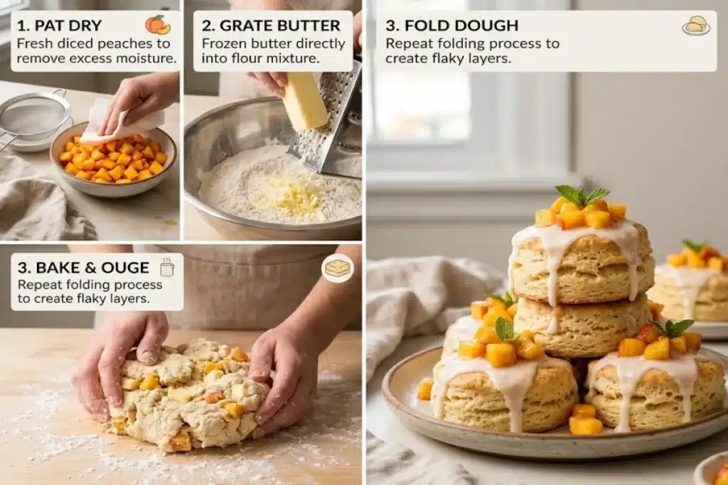 Peach Buttermilk Biscuits (Fluffy & Glazed) image 1200x800 1792627812056