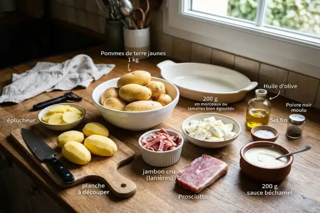 Gratin de pommes de terre au jambon et à la mozzarella image 1200x800 1792683102386