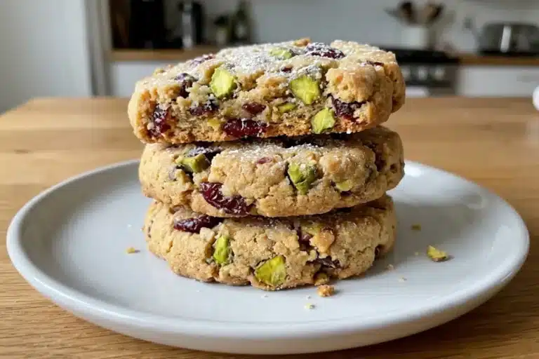 Cranberry Pistachio Shortbread Cookies (Tender & Crunchy)
