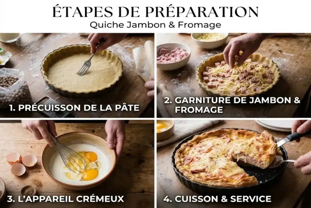 Quiche au jambon et au fromage facile et dorée image 1200x800 1792965344113