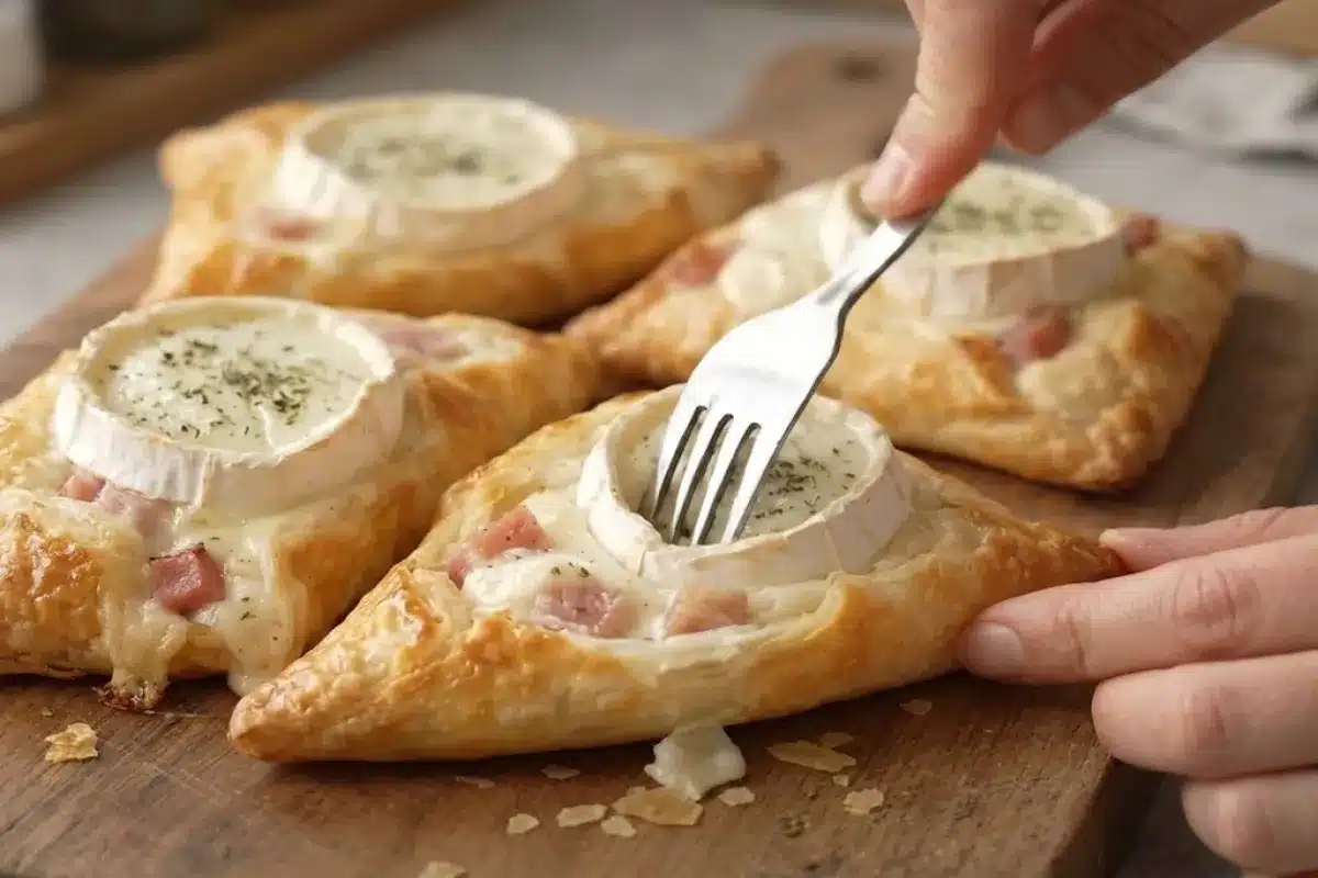 Feuilleté chèvre-jambon au four : croustillant, fondant et doré