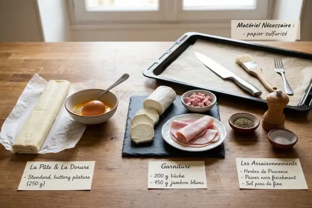 Feuilleté chèvre-jambon au four : croustillant, fondant et doré image 1200x800 1793127165760