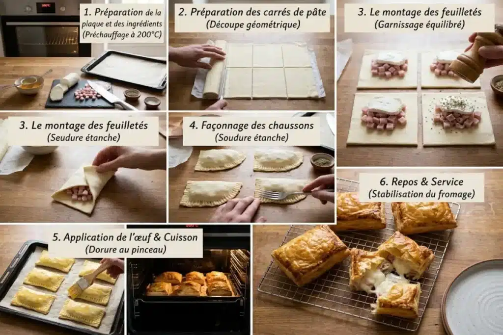 Feuilleté chèvre-jambon au four : croustillant, fondant et doré image 1200x800 1793127196119