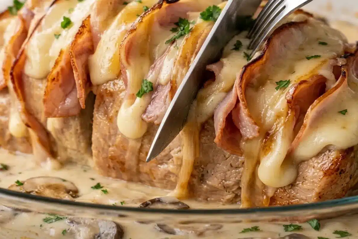 Rôti québécois façon Orloff (jambon, fromage et sauce crémeuse)
