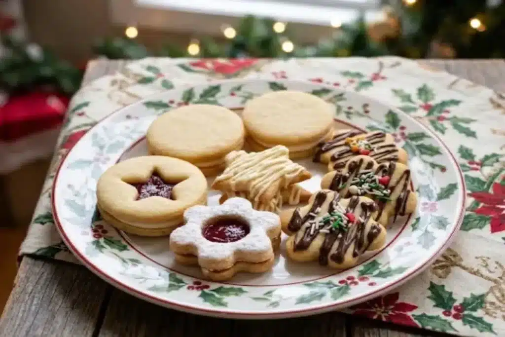 Danish Butter Cookies Christmas Cookie Box (Buttery, Jam-Filled & Chocolate-Drizzled) image 1200x800 1793446705684